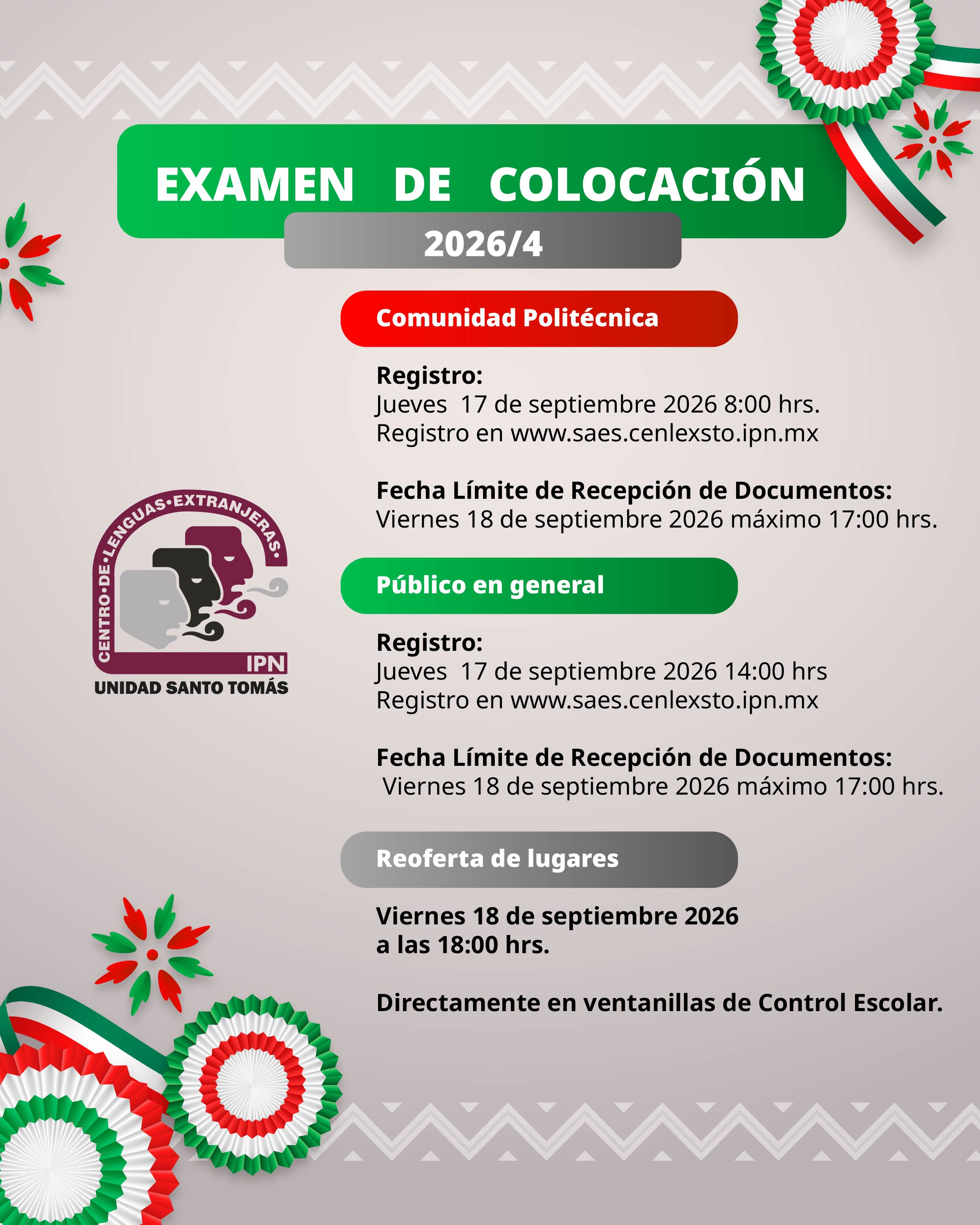 Examen de Colocación 2026/4